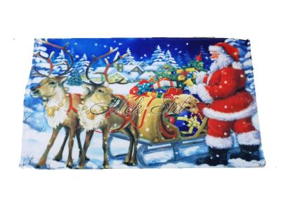 Спално бельо   Коледен текстил 2023 Коледна Хавлиена кърпа -  Дядо Коледа с елени 